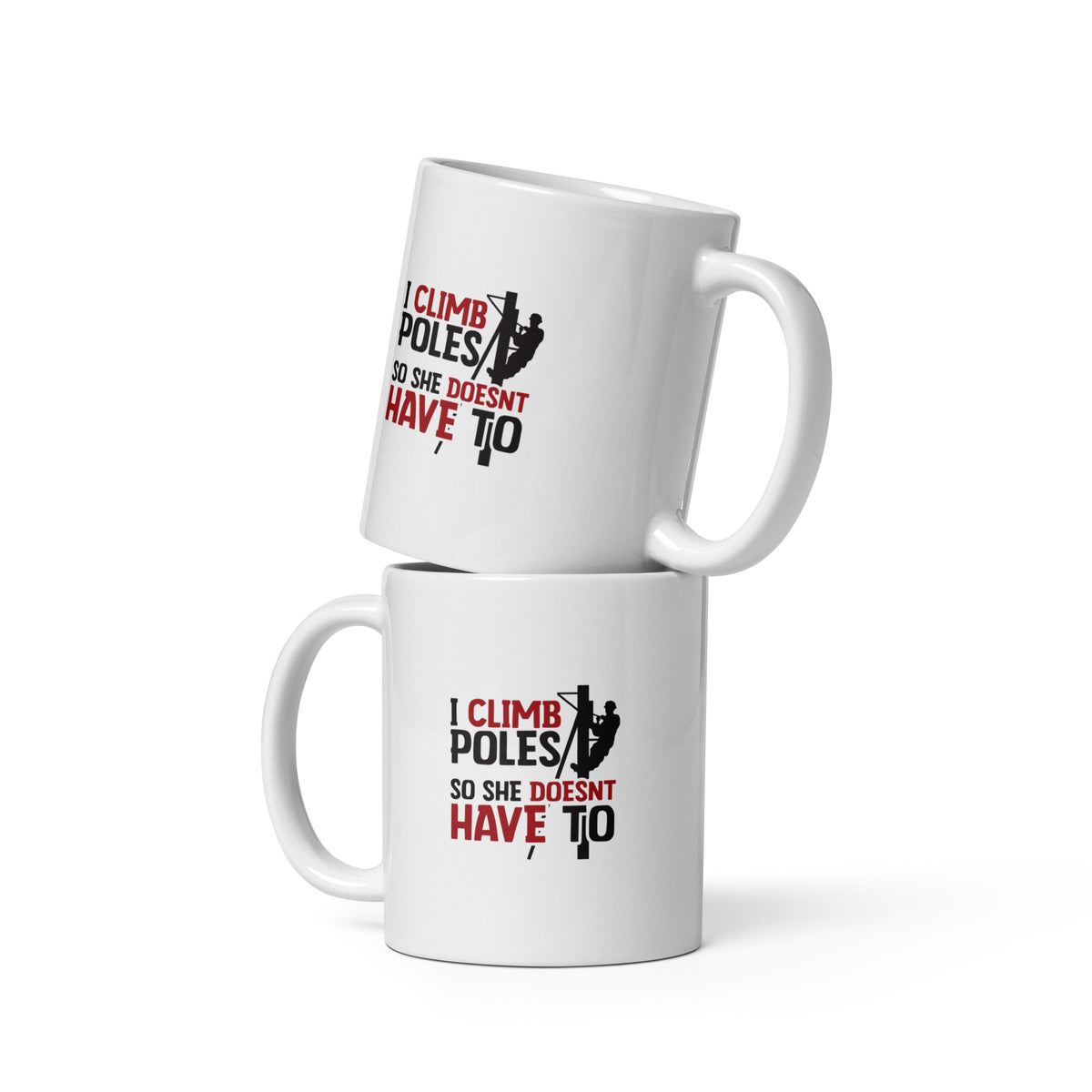 Climb Poles -White glossy mug