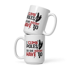 Climb Poles -White glossy mug